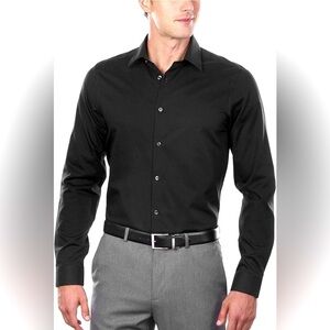 Calvin Klein Black Dress Shirt Tailored Fit